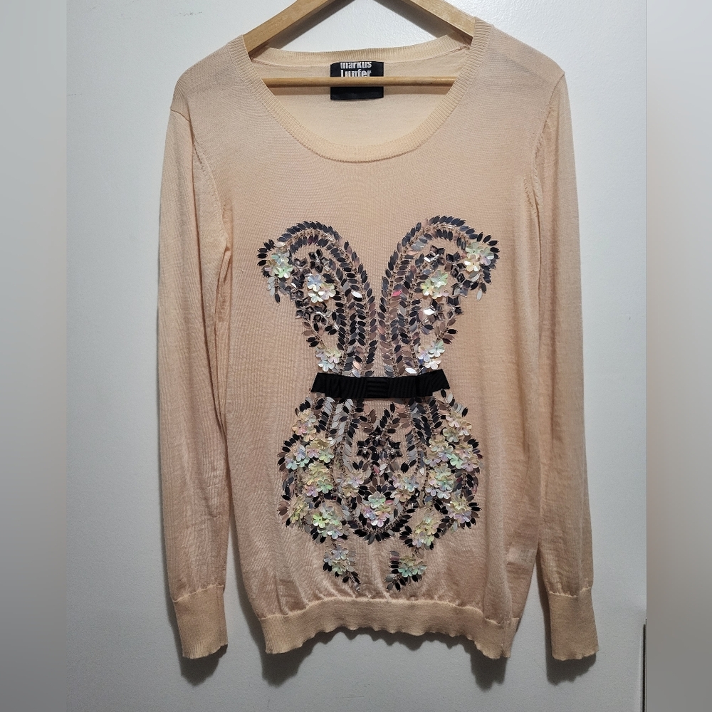 Markus Lupfer merino wool sequin dress sweater
